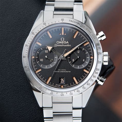 omega speedmaster 57 black dial|Omega Speedmaster 44.25 black.